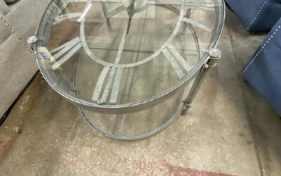 Glass & Metal “Clock” Coffee Table