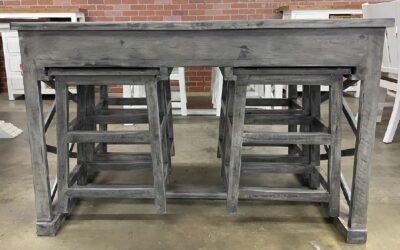 Kitchen Island w/Four Stools/ Antique Grey